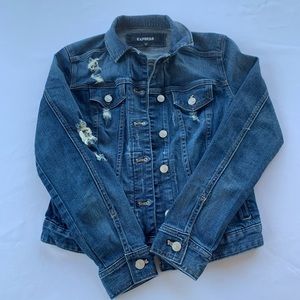 Distressed Denim Jean Jacket- Size XS
